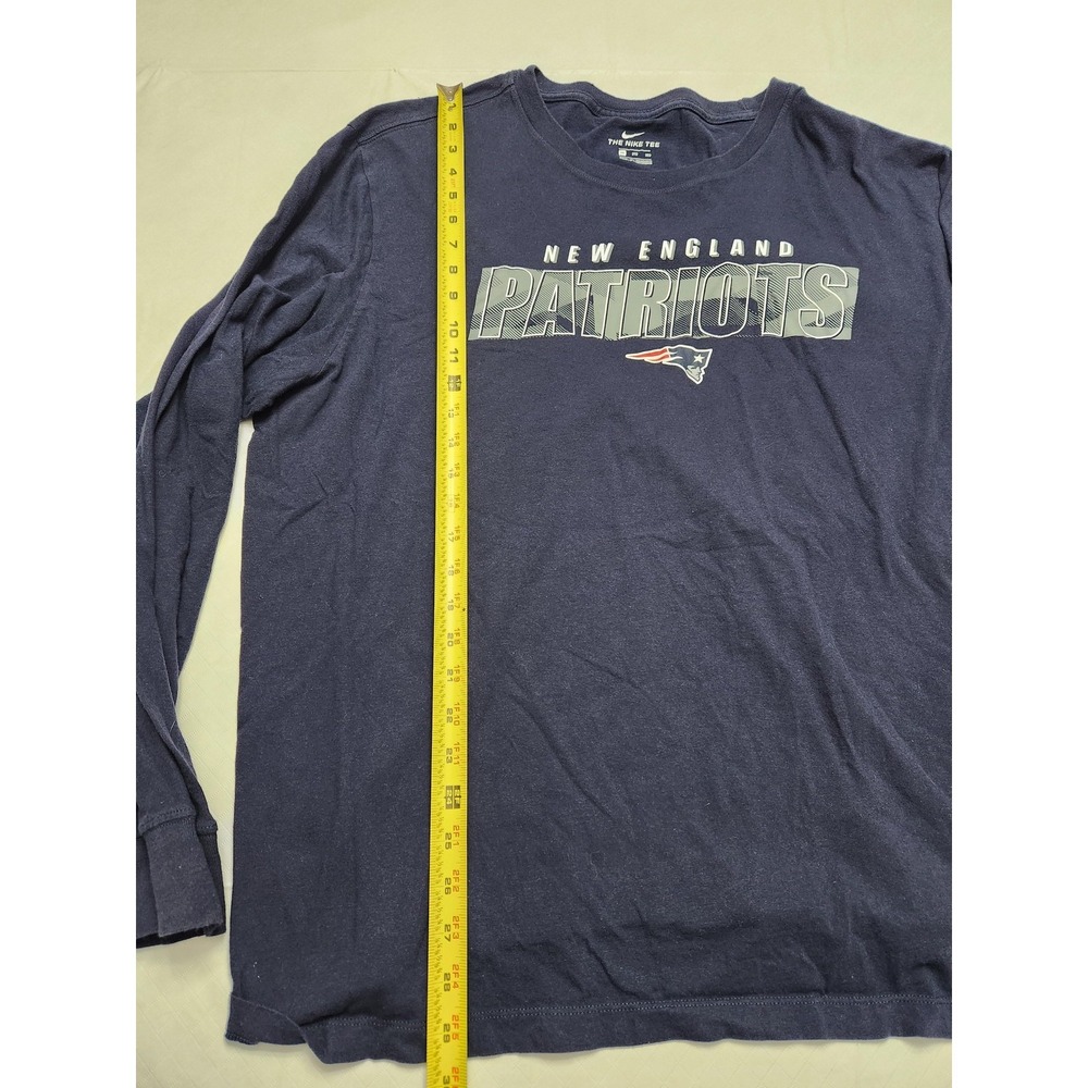 New England Patriots Shirt Mens 3XL Blue NFL Football Nike Long Sleeve Tee - Picture 5 of 12